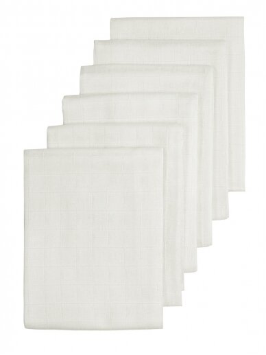 Meyco Baby marlinės (muslino) šluostės / vystyklai White, 70×70 cm, 6 vnt.