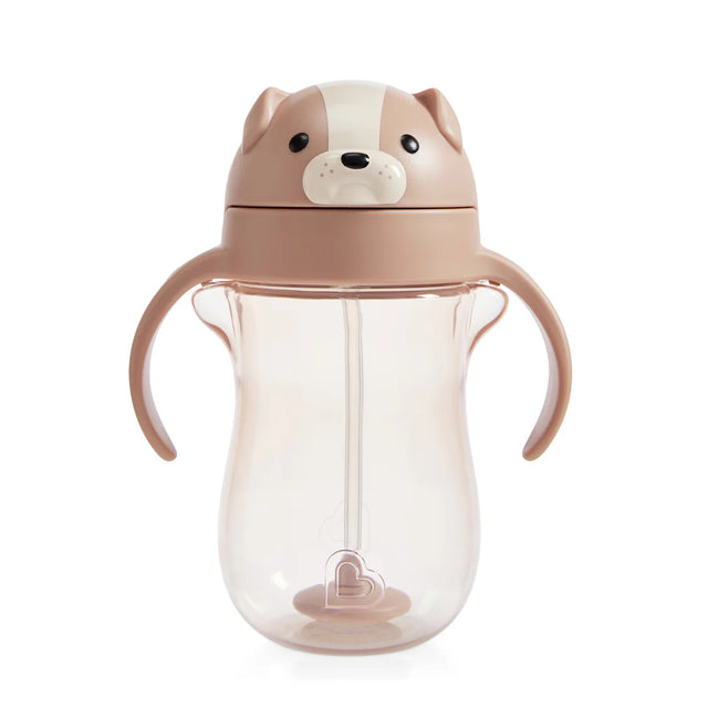 Munchkin gertuvė su šiaudeliu Any Angle™ Weighted Straw Dog Cup, 296 ml, Beige