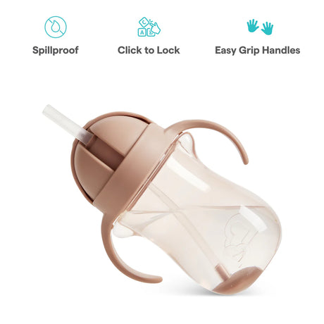 Munchkin gertuvė su šiaudeliu Any Angle™ Weighted Straw Dog Cup, 296 ml, Beige