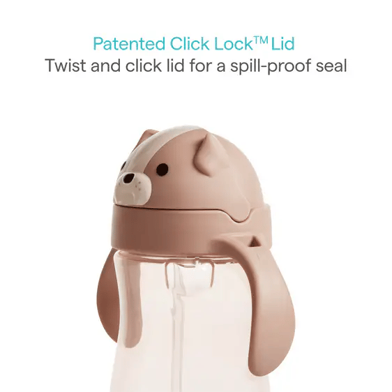 Munchkin gertuvė su šiaudeliu Any Angle™ Weighted Straw Dog Cup, 296 ml, Beige