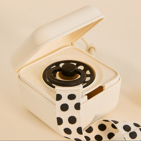 BIBS čiulptuko dėklas - užkandžių dėžutė Polka Dot - Ivory / Black