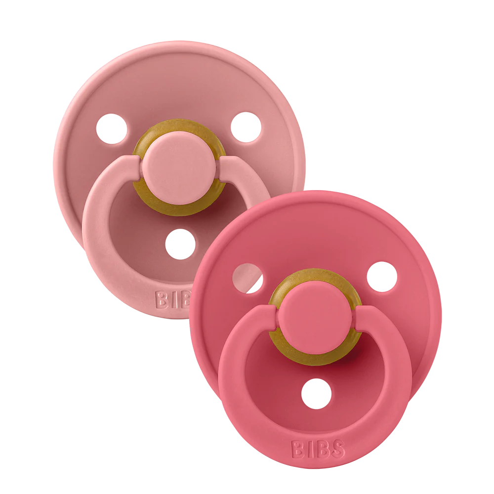 BIBS čiulptukų rinkinys 1 dydis (0 - 6 mėn.) Symmetrical Dusty Pink / Coral
