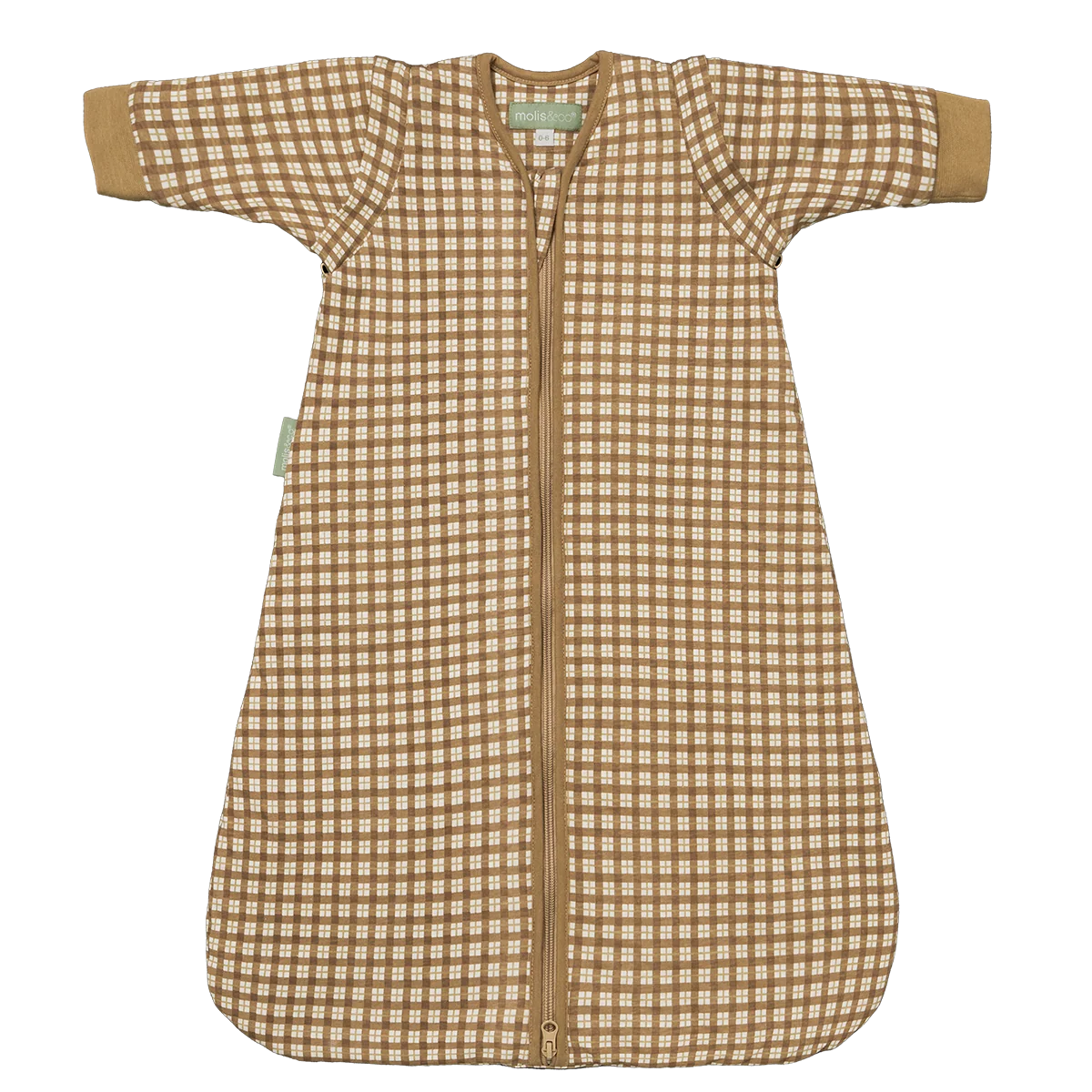Molis&Co kūdikio miegmaišis  su nusegamomis rankovėmis TOG 1 Brown Checks