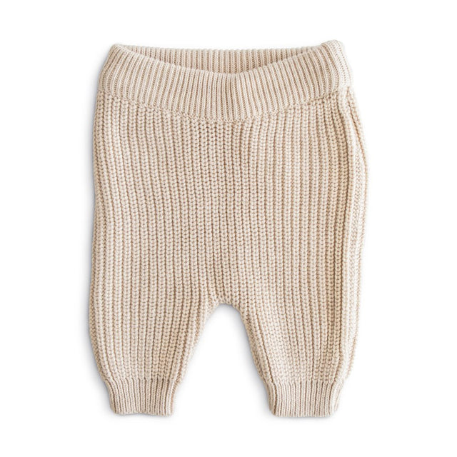 Mushie megztos kelnės Chunky Knit Pants Beige (įvairūs dydžiai)