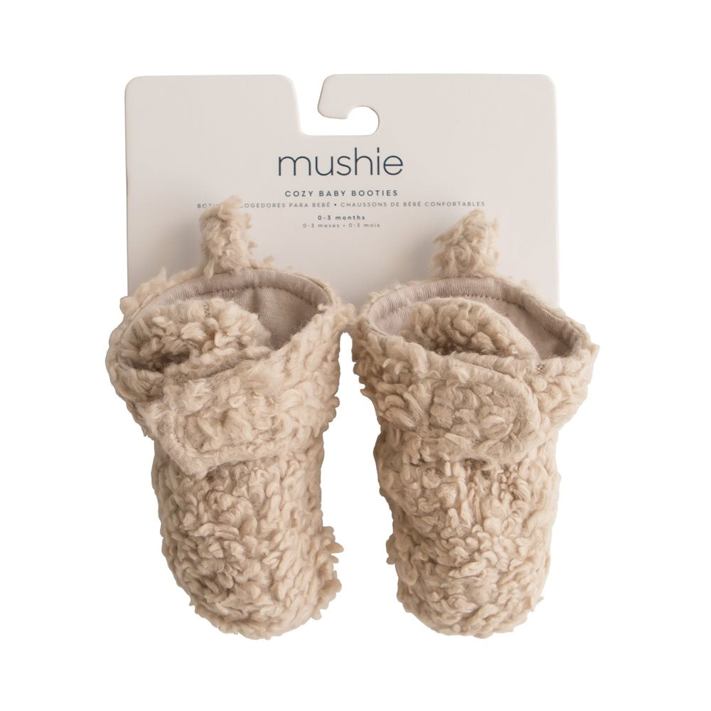Mushie tapukai kūdikiui Cozy Baby Booties - Oatmeal