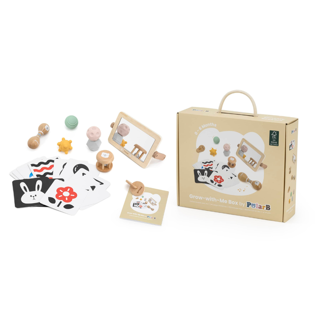 PolarB medinis edukacinis žaislų rinkinys Grow-with-Me Box (0 - 6 mėn.)
