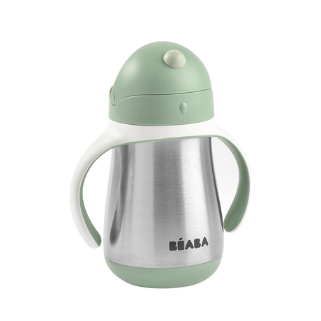 BEABA metalinė gertuvė su šiaudeliu, 250 ml, Sage Green