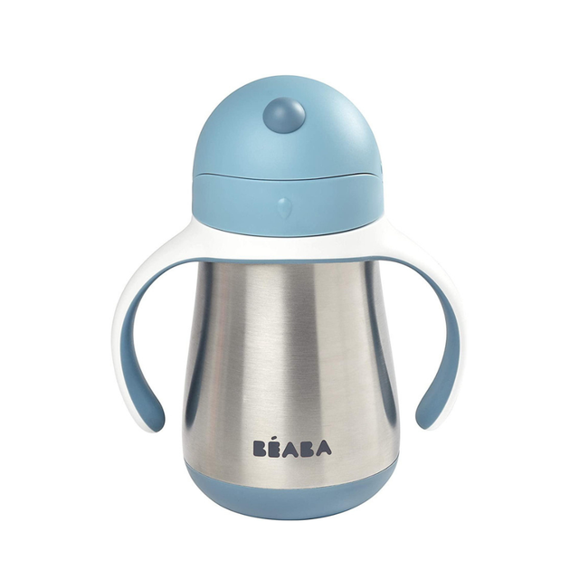 BEABA metalinė gertuvė su šiaudeliu, 250 ml, Windy Blue