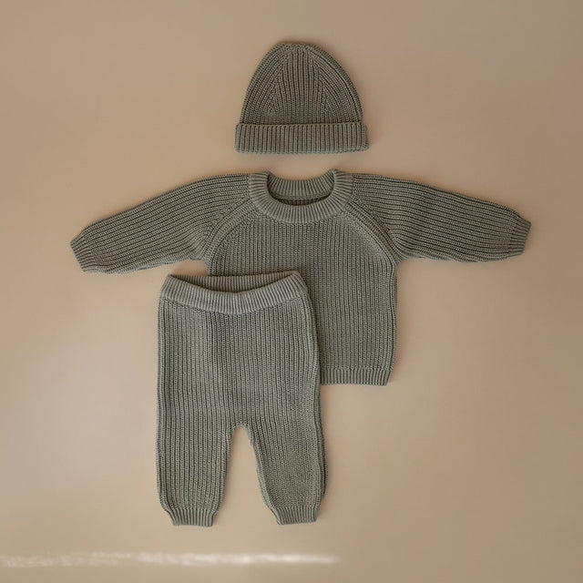 Mushie megztinis Chunky Knit Sweater  Light Mint (įvairūs dydžiai)