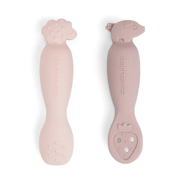 Done by Deer mokomųjų šaukštelių rinkinys Tiny farm, 2 vnt. (powder)