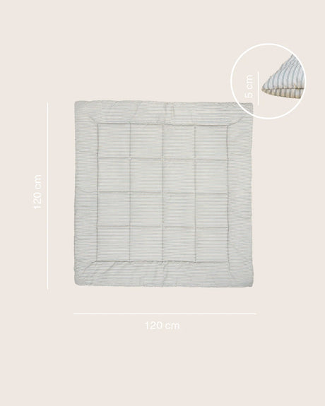 Molis&Co ropojimo kilimėlis kūdikiui su krepšiu 120×120 cm Blue Stripes