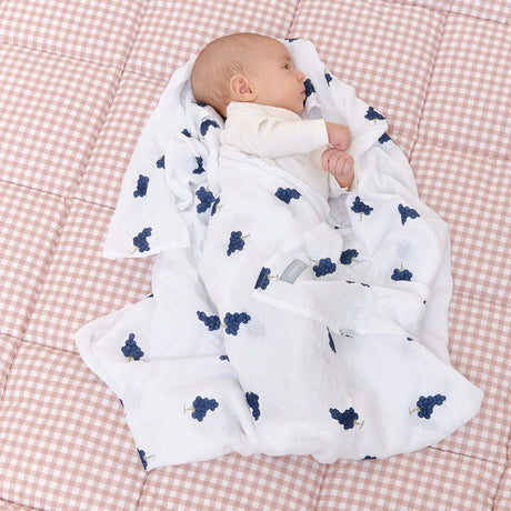 Mushie musliinmähe orgaanilisest puuvillast Blue Stripe 