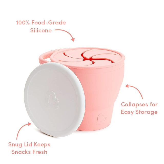 Munchkin užkandžių indelis Silicone Snack Catcher (coral)