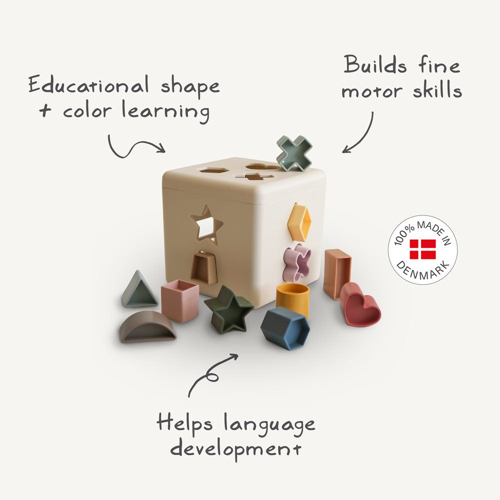 Mushie hariv kuubik kujunditega Shape Sorting Box 