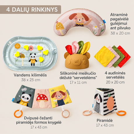 Taf Toys Tummy Time Discovery Kit lavinamasis rinkinys kūdikiui, 4 dalių