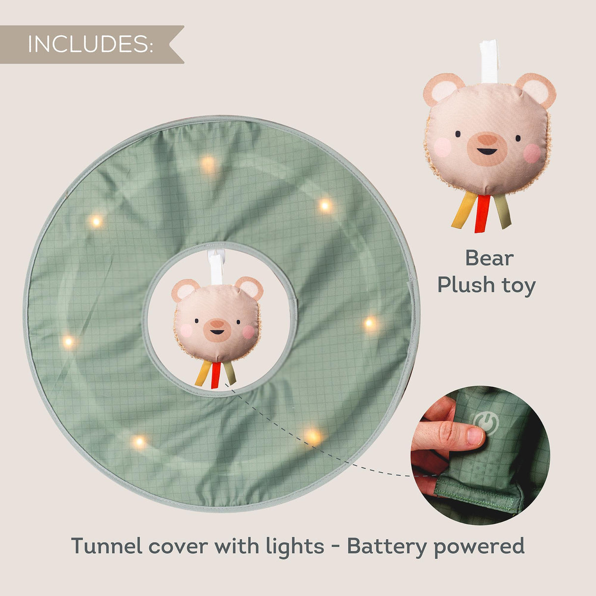 Taf Toys šviečiantis tunelis Glow & Go Tunnel