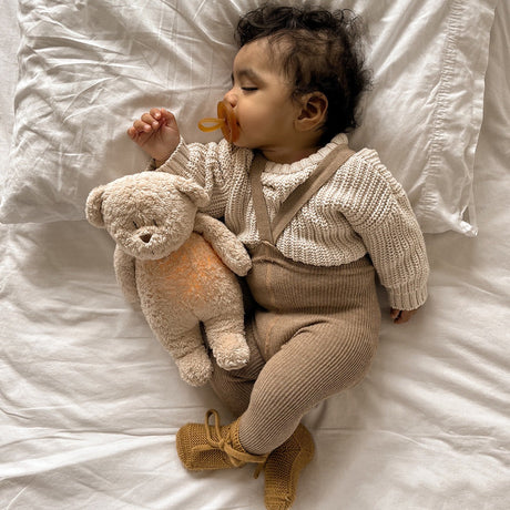 Moonie 2.0 migdukas Organic Humming Bear - Sand su garso įrašymo funkcija