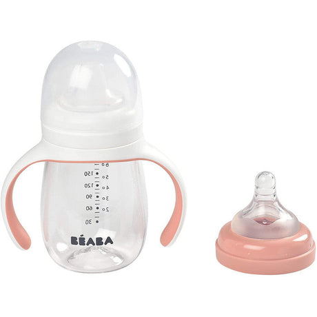 BEABA mokomasis buteliukas-gertuvė 2in1, 210 ml, Old Pink