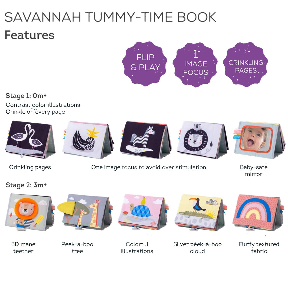 Taf toys lavinamoji knygelė Savannah