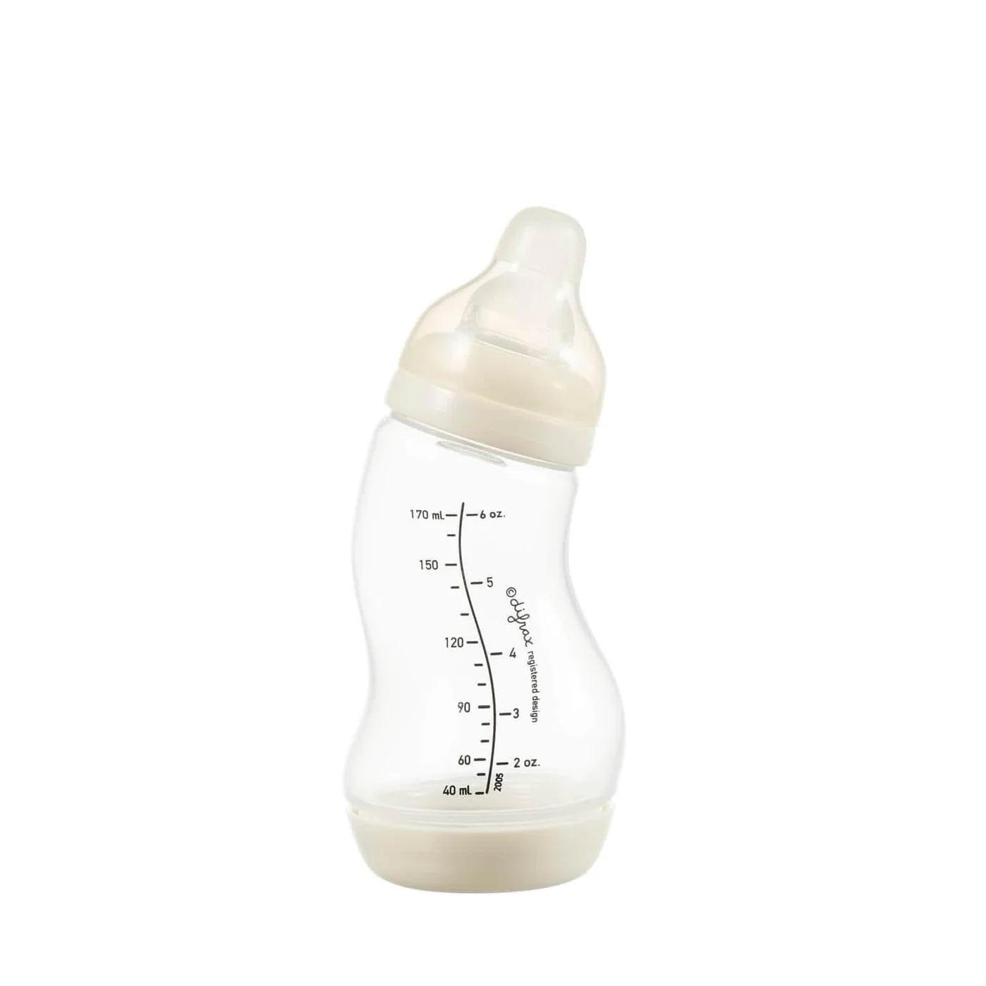 Difrax S-kujuline koolikute lutipudel 170 ml (erinevad värvid)