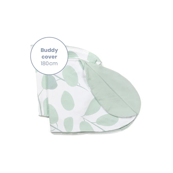 Doomoo Buddy maitinimo ir nėštumo pagalvės užvalkalas Leaves Aqua Green