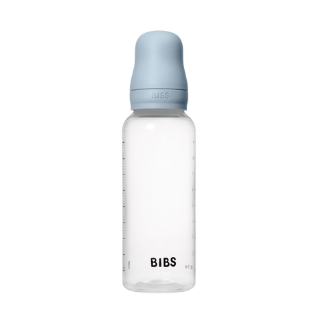 BIBS plastikinis buteliukas nuo dieglių 270 ml (Baby Blue) pilnas komplektas
