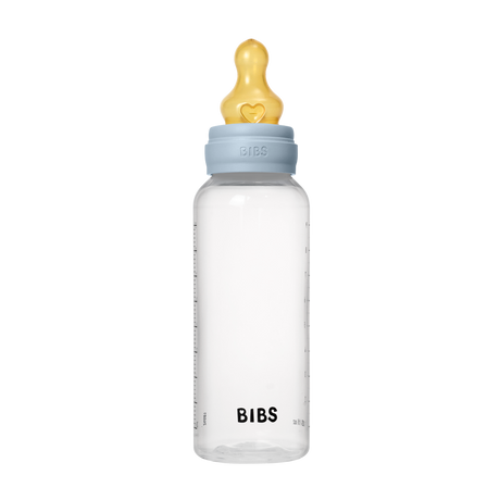 BIBS plastikinis buteliukas nuo dieglių 270 ml (Baby Blue) pilnas komplektas