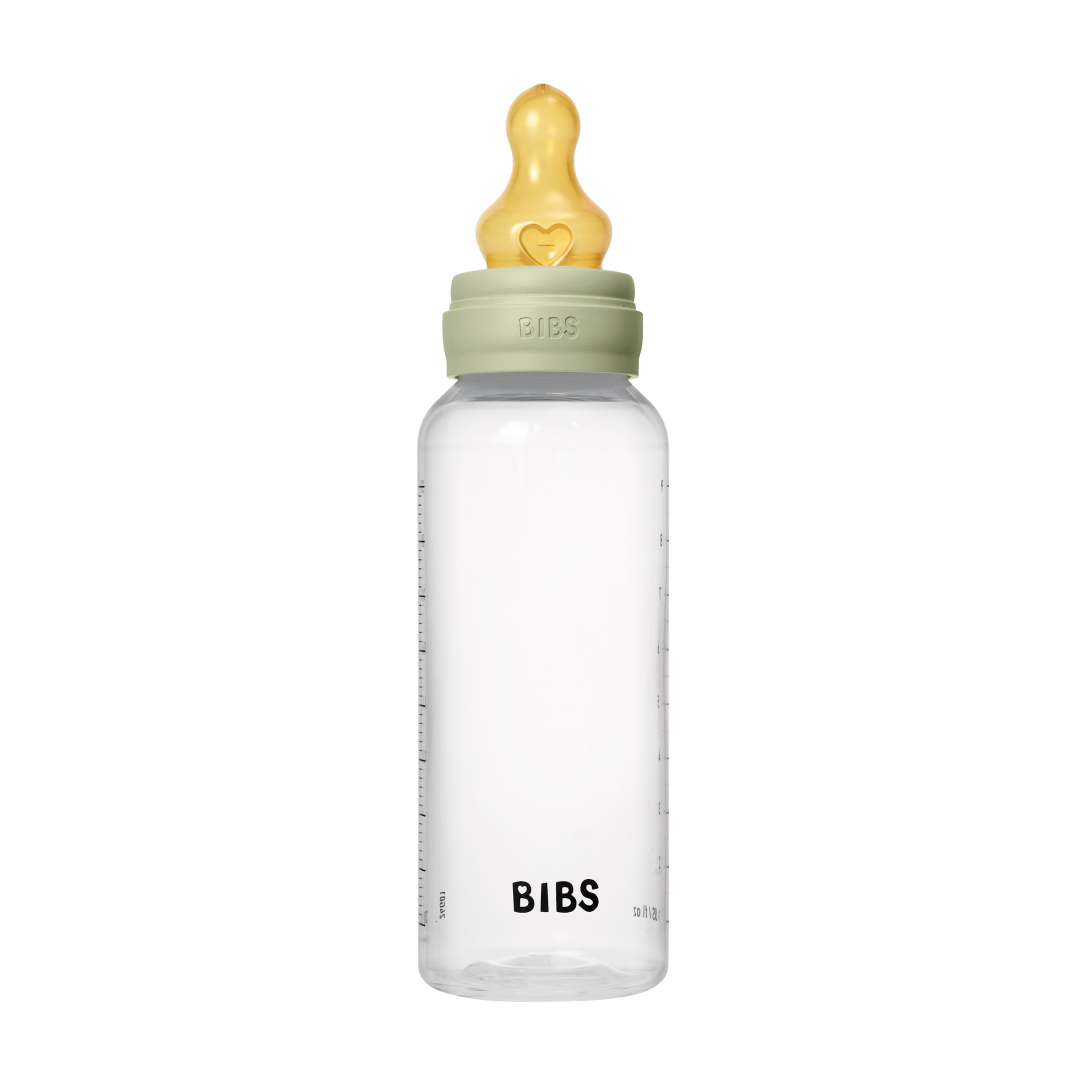 BIBS plastikinis buteliukas nuo dieglių 270 ml (Sage) pilnas komplektas