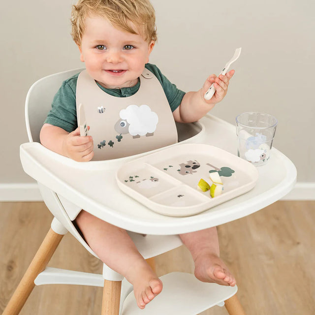 Done by Deer neslystanti lėkštė su skyreliais Foodie Tiny farm Sand