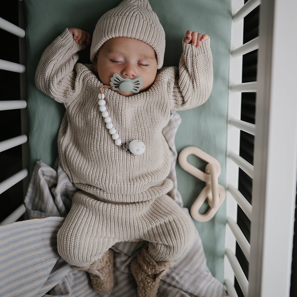 Mushie tapukai kūdikiui Cozy Baby Booties - Oatmeal