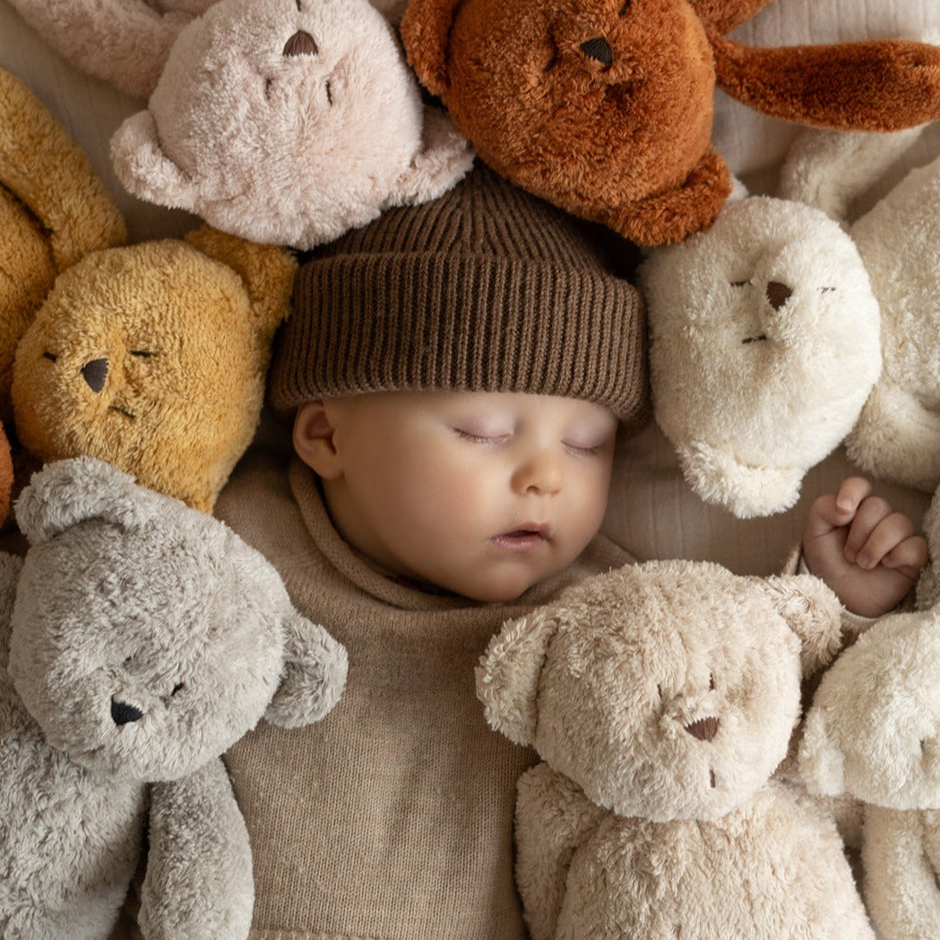 Moonie 2.0 migdukas Organic Humming Bear - Caramel su garso įrašymo funkcija