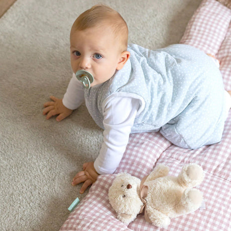 Molis&Co ropojimo kilimėlis kūdikiui su krepšiu 120×120 cm Dusty Rose