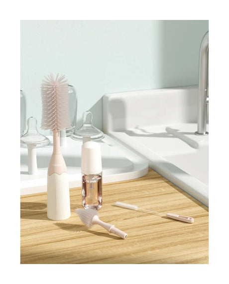 Momcozy buteliukų ir žindukų šepetėlių rinkinys Push-Press, rausvas