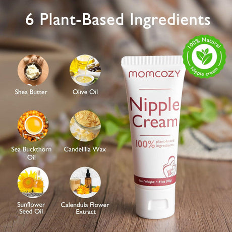 Momcozy 100 % natūralus, veganiškas, be lanolino spenelių kremas (30 ml)