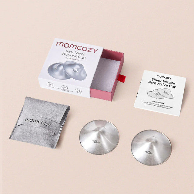 Momcozy 999 sidabriniai spenelių gaubteliai 55 mm, 2 vnt., L dydis