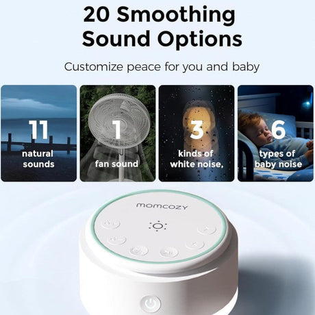 Momcozy baltojo triukšmo aparatas su pakraunama baterija