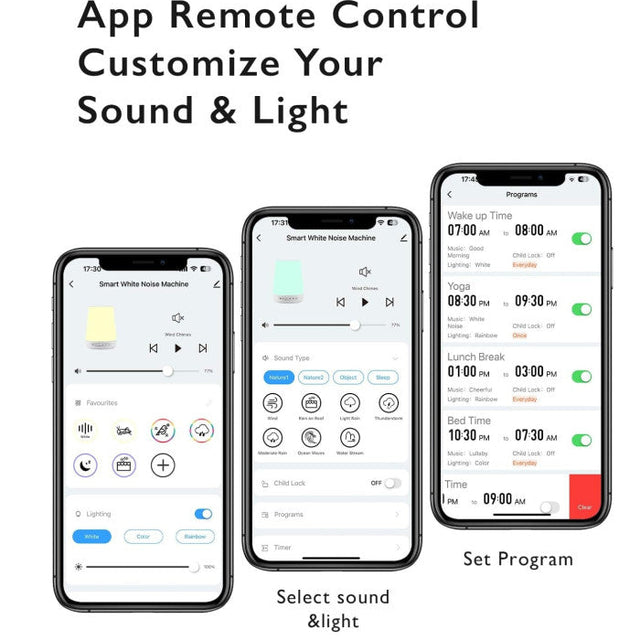 Momcozy baltojo triukšmo aparatas - šviestuvas