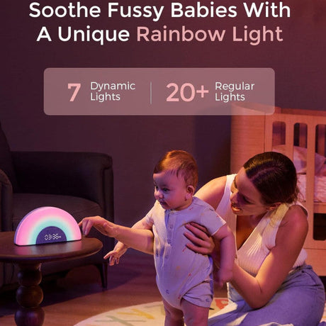 Momcozy baltojo triukšmo aparatas žadintuvas DreamSync™ su vaivorykštės šviesa, grey