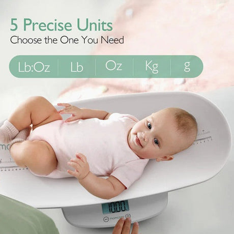 Momcozy daugiafunkcinės elektrinės kūdikių svarstyklės 2in1 su ūgio matavimo funkcija