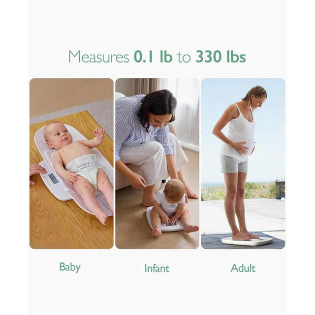 Momcozy daugiafunkcinės elektrinės kūdikių svarstyklės 2in1 su ūgio matavimo funkcija