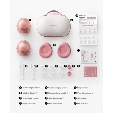 Momcozy Air 1 Ultra-Slim dvigubas nešiojamas belaidis pientraukis