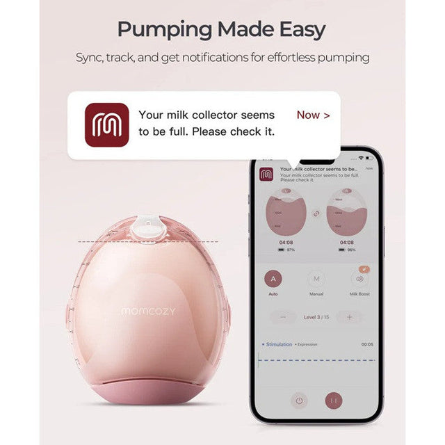 Momcozy Air 1 Ultra-Slim dvigubas nešiojamas belaidis pientraukis