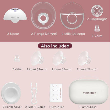 Momcozy dvigubas nešiojamas belaidis pientraukis M5, purpurinis