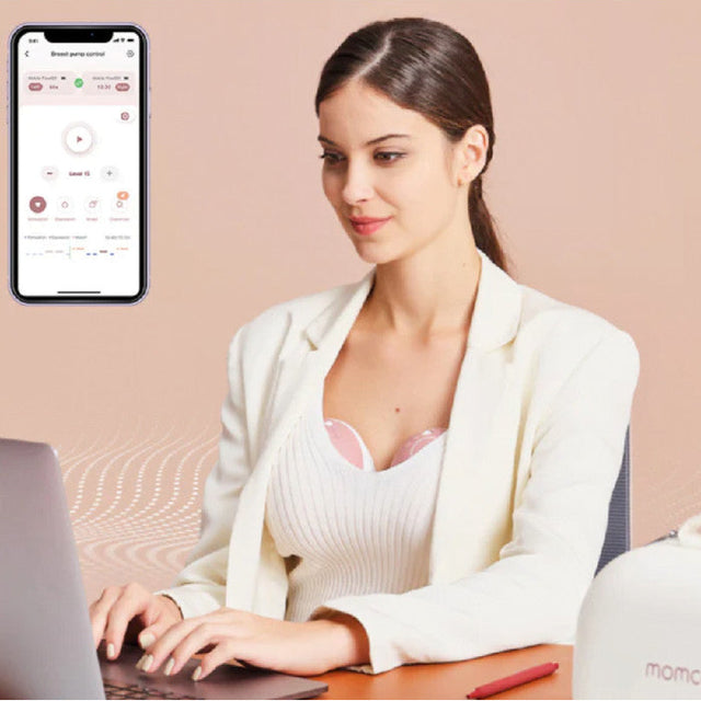 Momcozy dvigubas nešiojamas belaidis pientraukis M9, rausvas