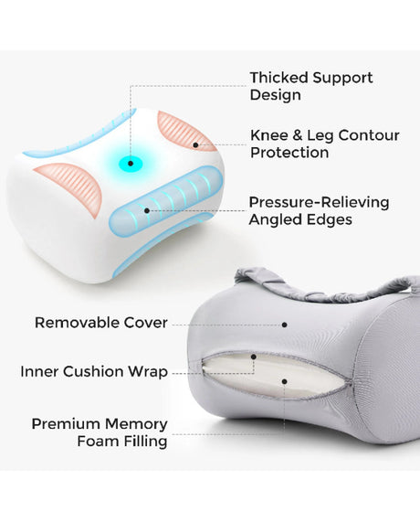 Momcozy ergonominė kelių pagalvė su vėsinančiu audiniu nėščiosioms, Cooling Grey