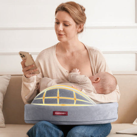 Momcozy exclusive memory foam maitinimo pagalvė, grey