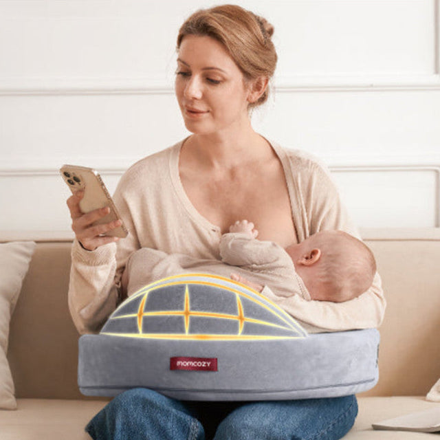 Momcozy exclusive memory foam maitinimo pagalvė, grey
