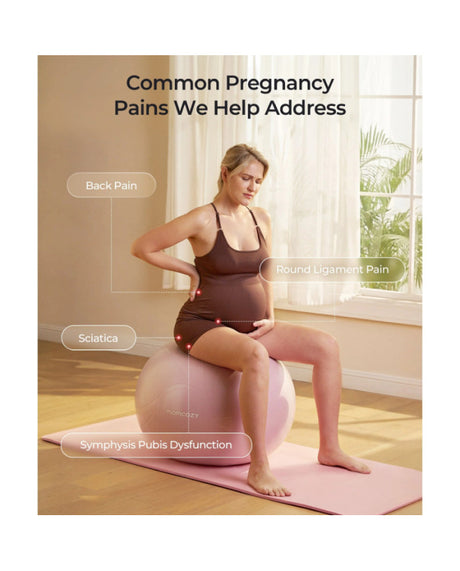 Momcozy BirthEase gimdymo ir mankštos kamuolio rinkinys nėščiosioms su pagrindu, 65 cm, Dusty Rose