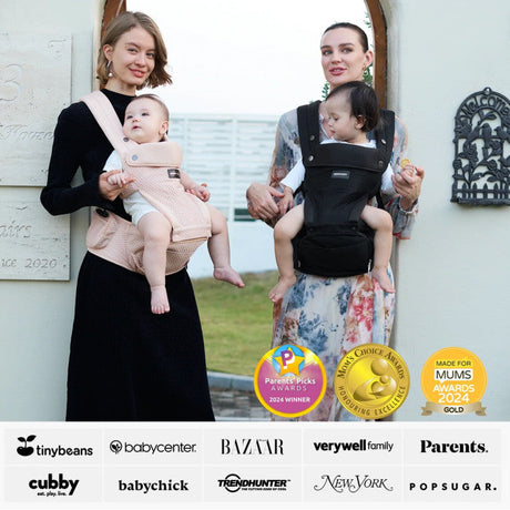 Momcozy kūdikių nešioklė Move2Fit 2in1 su klubų sėdyne, su tinkleliu, juoda