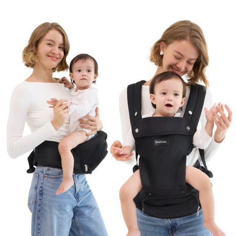 Momcozy kūdikių nešioklė Move2Fit 2in1 su klubų sėdyne, su tinkleliu, juoda